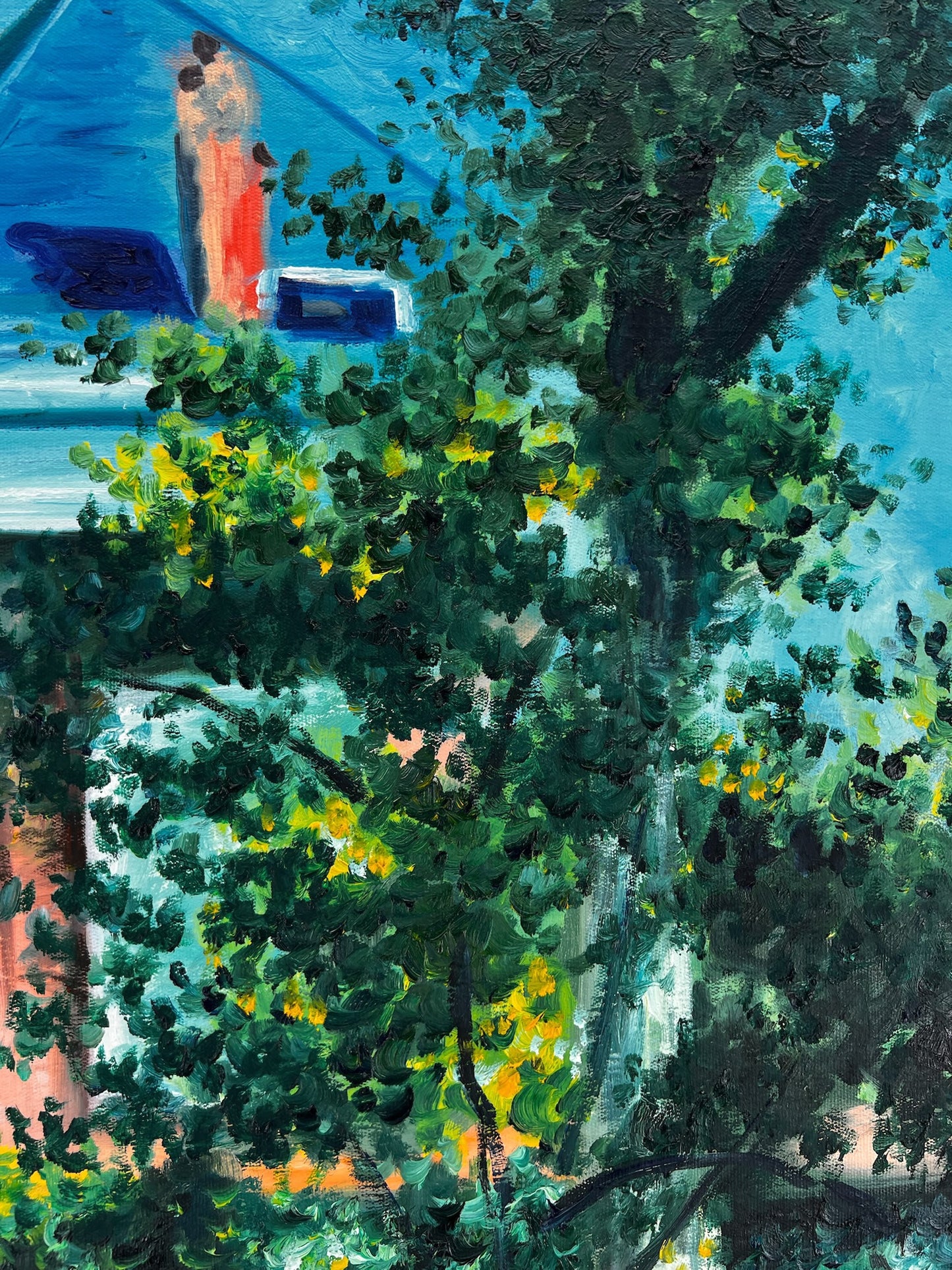 Vrouw in de Tuin (naar Édouard Manet) – Handgeschilderde Impressionistische Olie op Doek (60 × 80 cm)